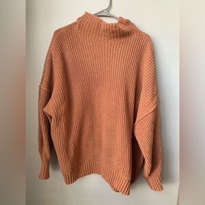 Aerie Cowl Neck Sweater in Warm Orange